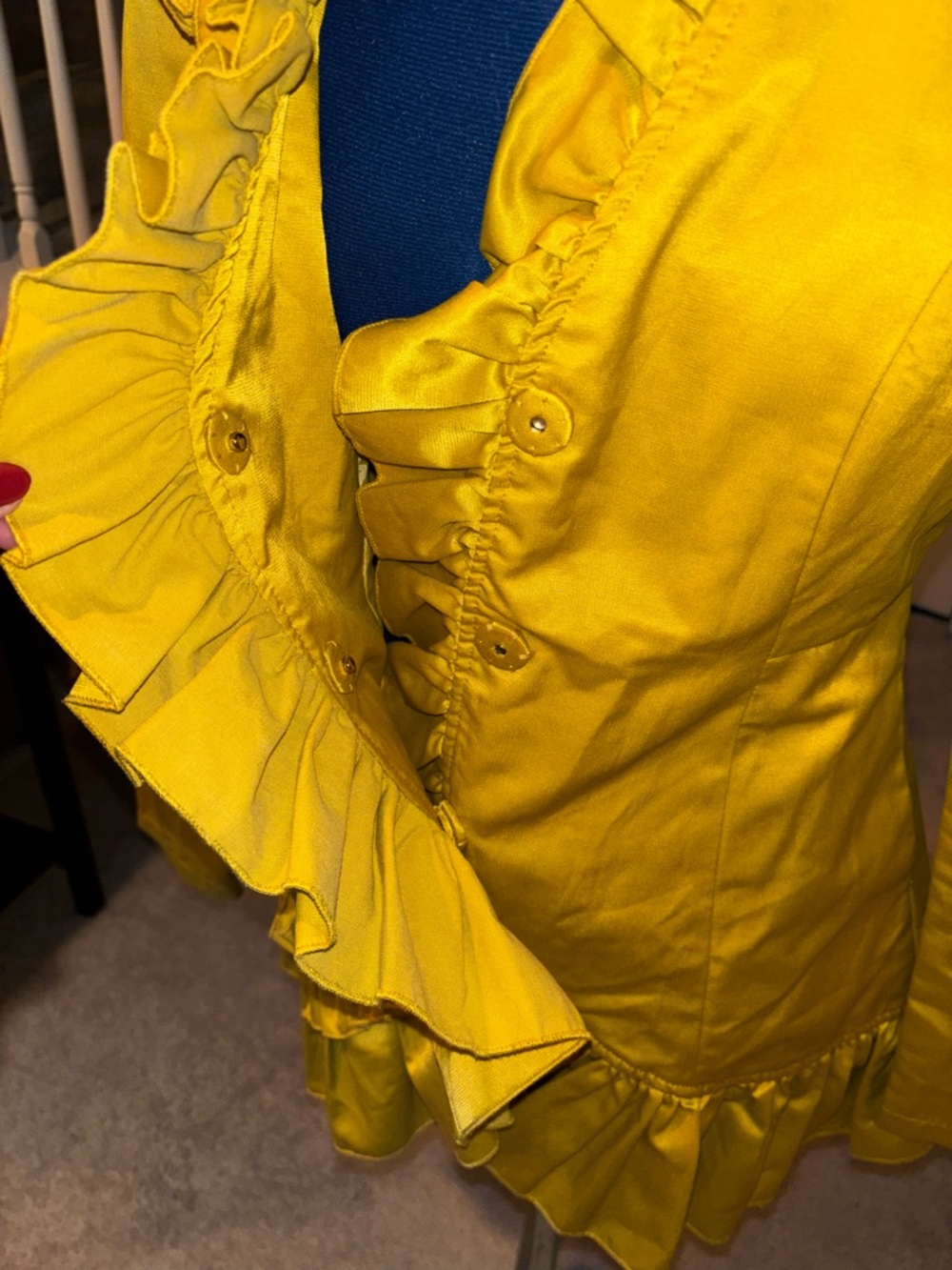 Ryu Bright Yellow Ruffle-Trim Jacket - Picture 3 of 4